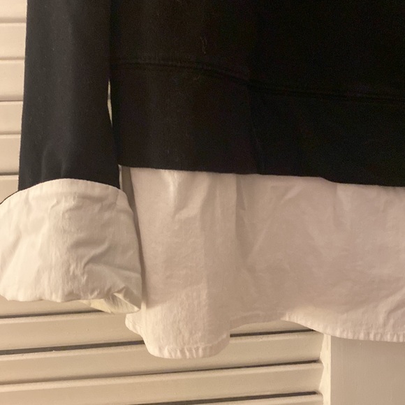 Bobeau black sweatshirt with white cuffs and hem detail Size M - Picture 2 of 7